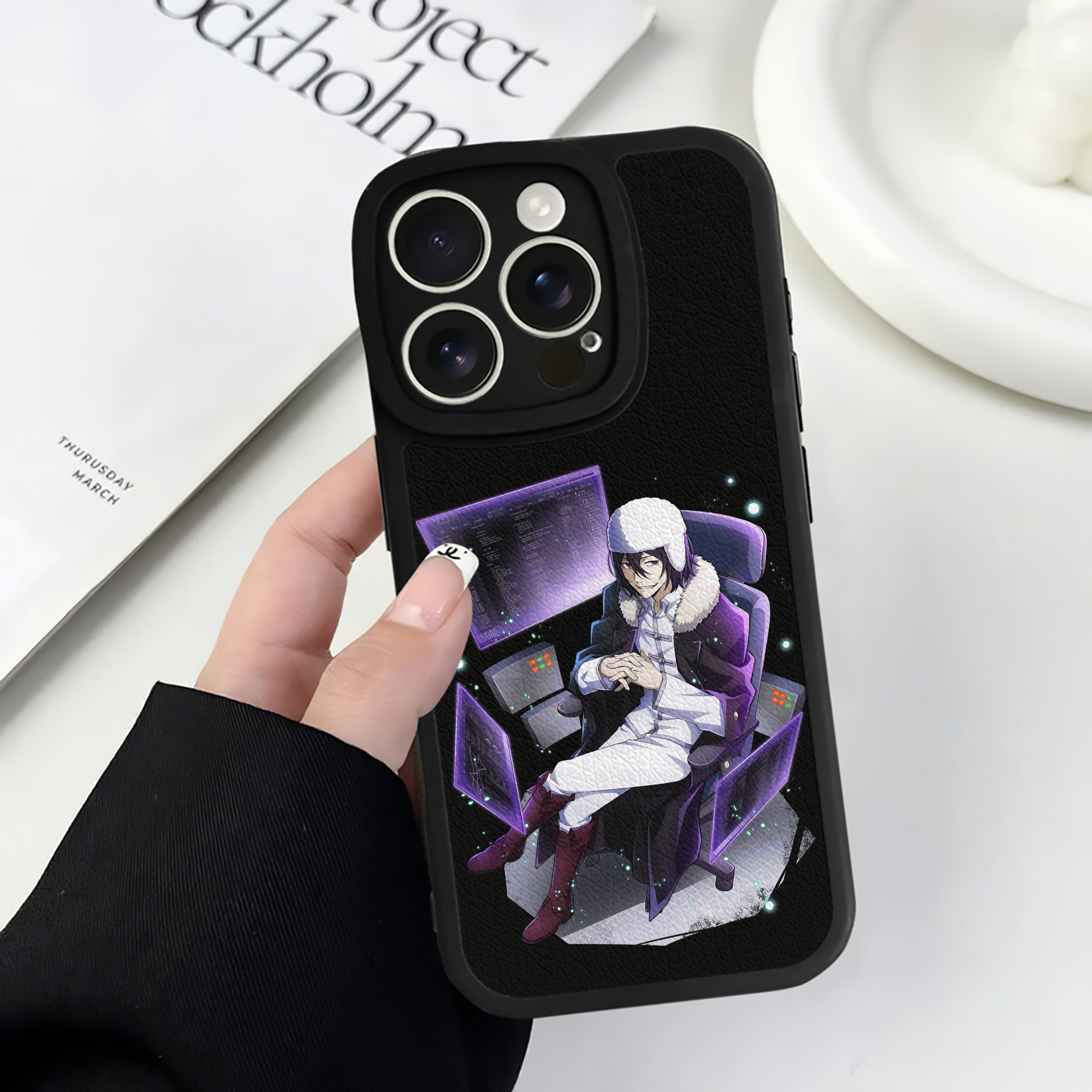 （画像用） 文豪ストレイドッグス Bungo Stray Dogs 【iPhone 16シリーズ対応】シリコンスマホケース（レザー調） 材質：シリコン